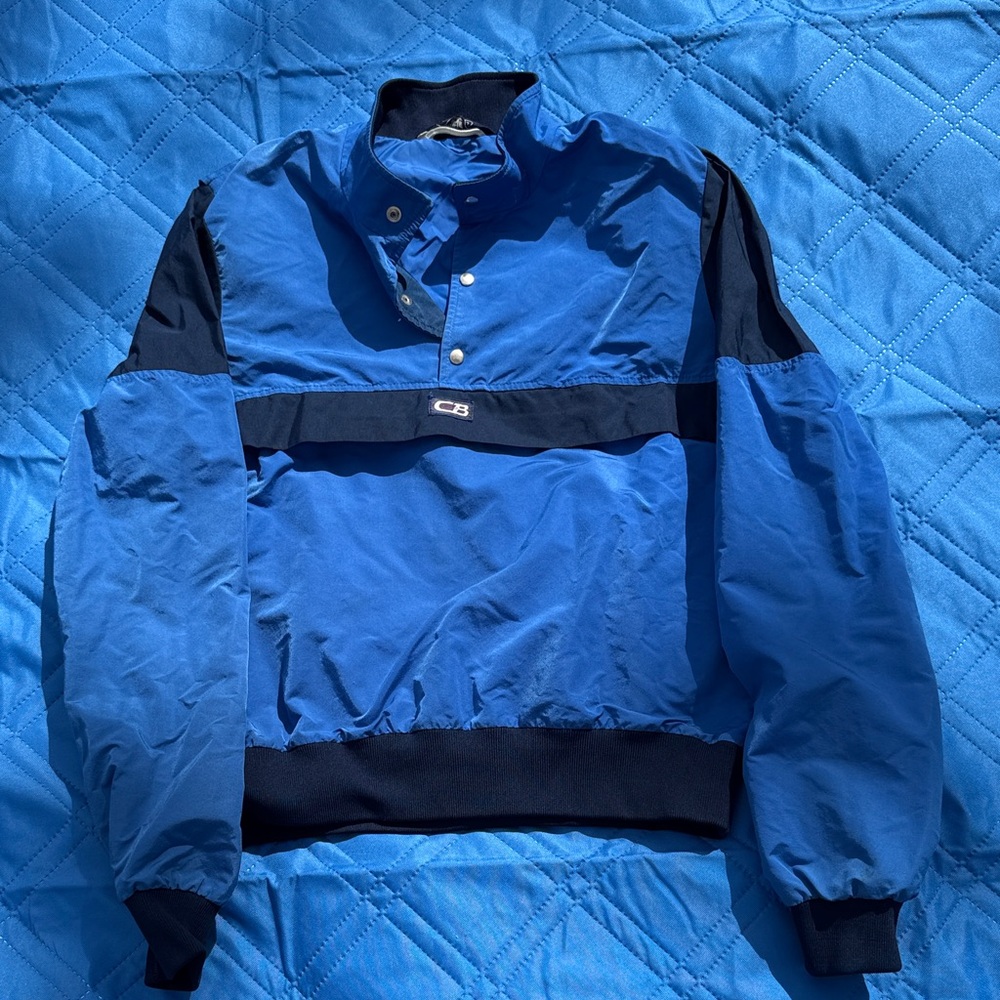 Men's Vintage CB Blue 3 snap pullover Jacket with Large front pocket